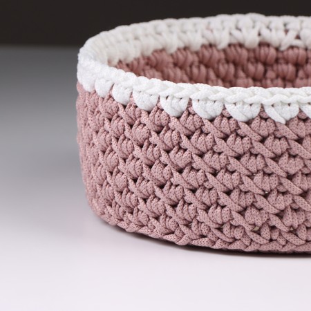 A set of knitted baskets, 3 pcs, polyester fiber, lilac-4