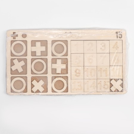 Game set of puzzles 2 in 1 "Fifteen + stroke Noliki"-6
