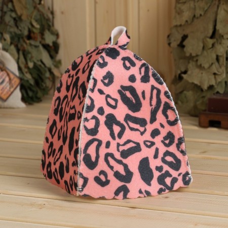 Bath cap "Pink leopard", with a children's print