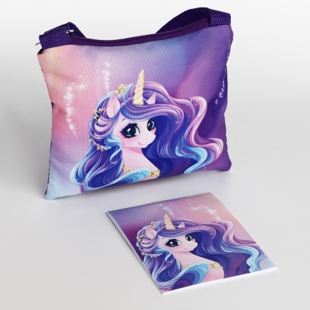 Gift set for the girl "Unicorn", bag, notebook-1
