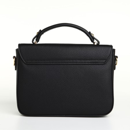 Women's bag on the valve, Textura, small size, black color-5