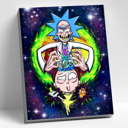 Picture on the numbers "Rick and Morty", 40 × 50 cm, 25 colors