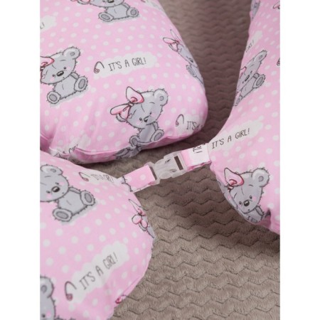 Pillow for twins "Bear with a bow", Hollofiber-1