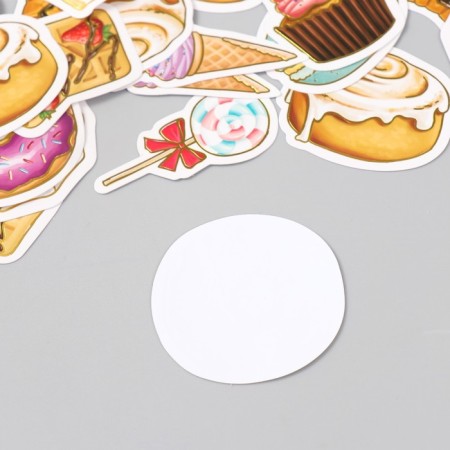 Stickers for creativity "Sweets" embossing gold set 48 pcs 9x7x0.8 cm-4