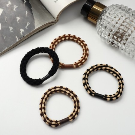 Hair elastic band "Mahrushka Sport" weaving volume strokes, 5 cm, mix-1
