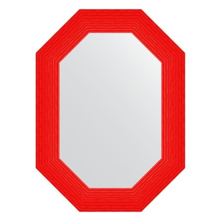 Mirror in the baguette frame, red wave 89 mm, 56x76 cm
