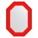 Mirror in the baguette frame, red wave 89 mm, 56x76 cm