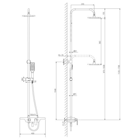 Shower mixer Lemark LM7006C, with the upper shower watering can, color chromium-1