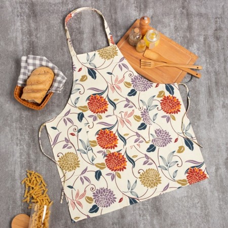 Apron Ethel "Flowers", 70*68 cm, 100% p/e
