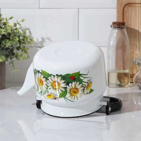 Cylindrical kettle, 2 l, induction, neckline, white color-2