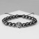 Bracelet male "hematite" lion, black color with black silver, d = 6 cm