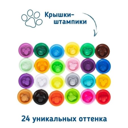Set for children's modeling "Test-plastilin 24 jars"-1