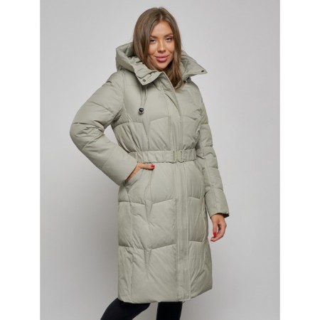 Coat insulated winter female, size 46, green color-8