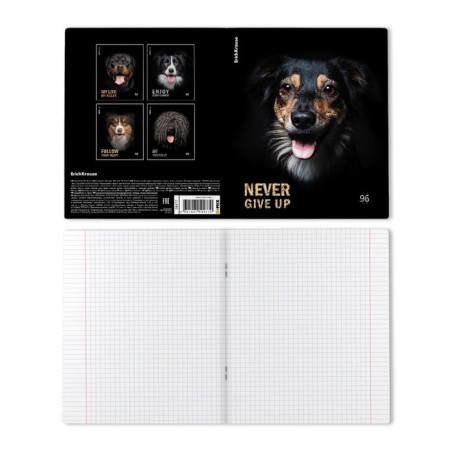 A notebook of 96 sheets in the Erichkrause "Dog", matte lamination, an offset block 100%, mix-10