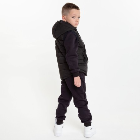 Children's vest, black color, height 122 cm-6
