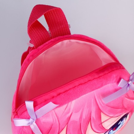 Baby backpack for anime girl, plush, pink color-4