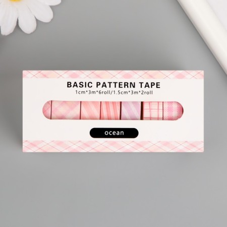 Adhesive tape paper "pink dreams" width 1; 1.5 cm winding 3 m set 8 pcs-4