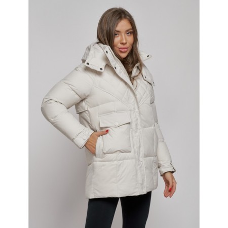 Winter jacket, size 42, beige color-8