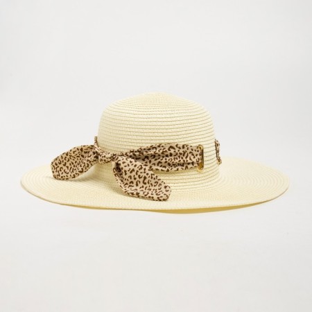 Women's hat Minaku "Leopard" Color Milk, size 56-58-3