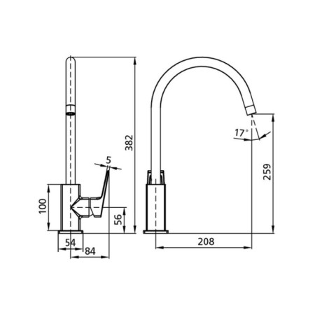 MILARDOC ATLSB00M05 kitchen mixer, pour 208 mm, chrome-2