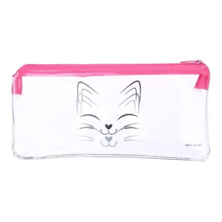 Penal soft 1 compartment, 95 x 205 mm, flat, PVC, calligrata "cat"-2