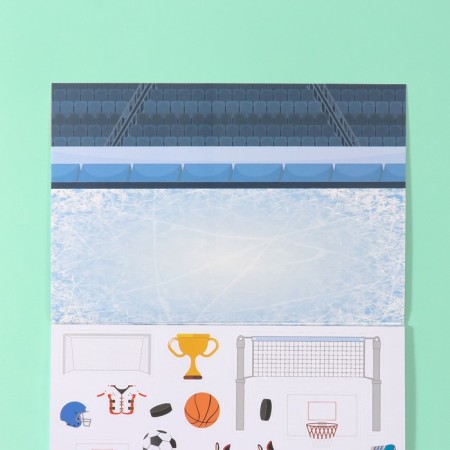 Stickers in the book "Sport" + 3 backgrounds 20.7x14.2 cm-12