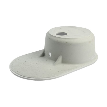 Sin for a kitchen made of Zein 110/Q10, 730 x 450 mm, oval, overflow, light gray color-5