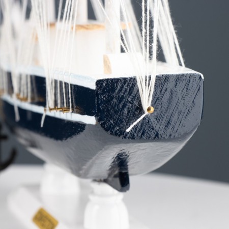 Ship "Diana" three -masted with blue sails, 40*9*36cm-3