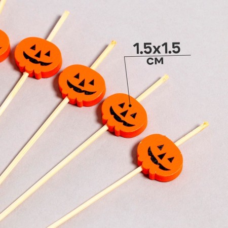 Pumpkin skewers, 12 pieces in a set, orange color-1