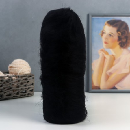 Fasting wool "cardoches" 100% half -toned wool 100g (003 black)-1