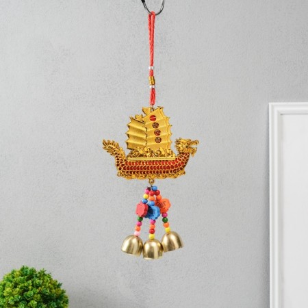 Bell Metal "Ship of the Golden Dragon - Wealth" 3 bells 13x31.5 cm