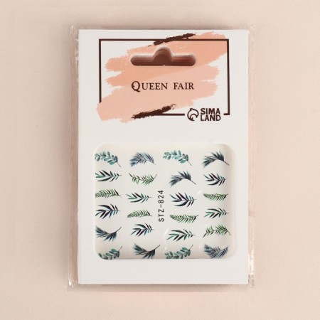 Slider - nail design "Green", packing 6 pcs, green color-1