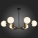 Ceiling EVOLUCE lamp. Sle1098-402-06. CIANE. 6x60 watts, E27, 68.5x68.5x46 cm, black color, brass
