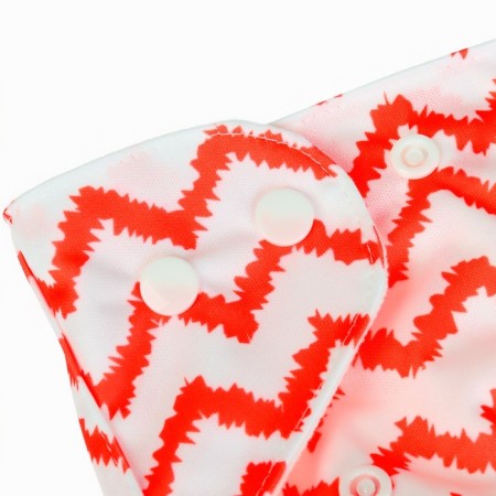 Reusable diaper, "zigzag", red color-2