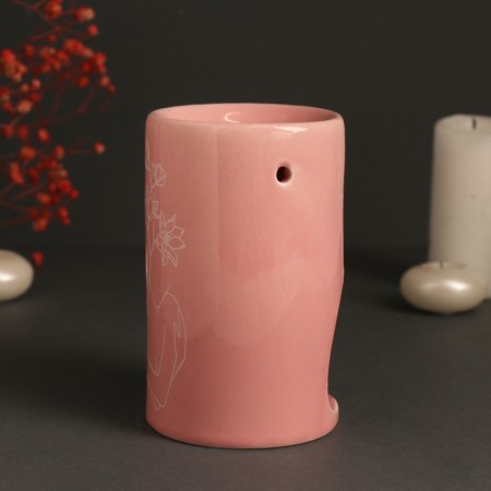 Aroma lace ceramics "only with love" pale pink 7.2x7.2x11.6 cm-3
