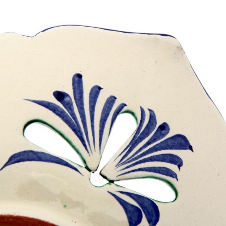 Rishtan ceramics "Flowers", 27 cm, blue, corrugated, oval-3