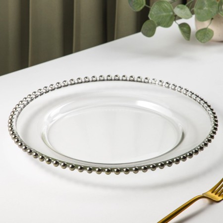 Glass of glass substitution "Orbit", D = 33 cm, silver color-1