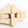 Women's belt, width 15 cm, beige color