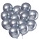 Latex ball 12 "Chrome", metal, set of 100 pcs., Silver color