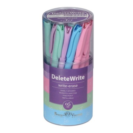 Gel pen with erased ink BrunovisConti Deletewrite Fruit Rain. Cherry, node 0.5 mm, blue ink, matte case Soft Touch, mix-2