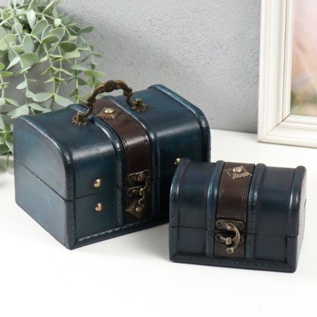 Casket tree "Romb" set 2 pcs bright blue 7.8x1.8x8 cm 11x15.7x11.5 cm