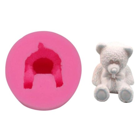 Mold Silicon 3D "Bear with a bow" 5.5x5x5.7 cm