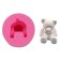 Mold Silicon 3D "Bear with a bow" 5.5x5x5.7 cm