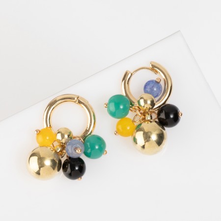 Earrings with the removable element "Transformer" a handful, colored in gold-1