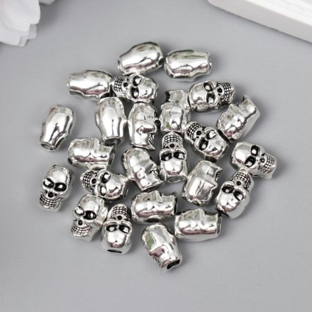 Busina for creativity Metal "Skull" silver G097B969 0.9x0.6 cm-2
