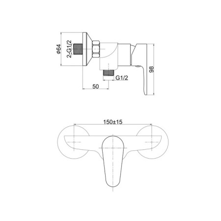 Shower mixer Cersanit cersania a63032-8