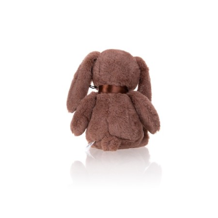 Soft toy Gulliver Bunny "Mokko" with a bow, coffee color, 25 cm-9