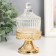 Casket glass, metal "corrugation and dome. Hearts" gold 6.6x6.6x13 cm