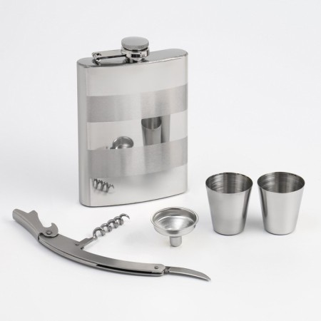 Set 6 in 1: Flaw 8 OZ, funnel, corkscrew, 2 piles, chess-1