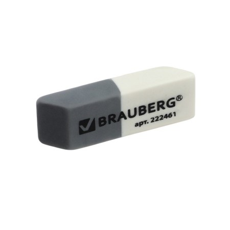 Eraser Brauberg Partner, gray-white, in a cardboard display, 41x14x8 mm-5
